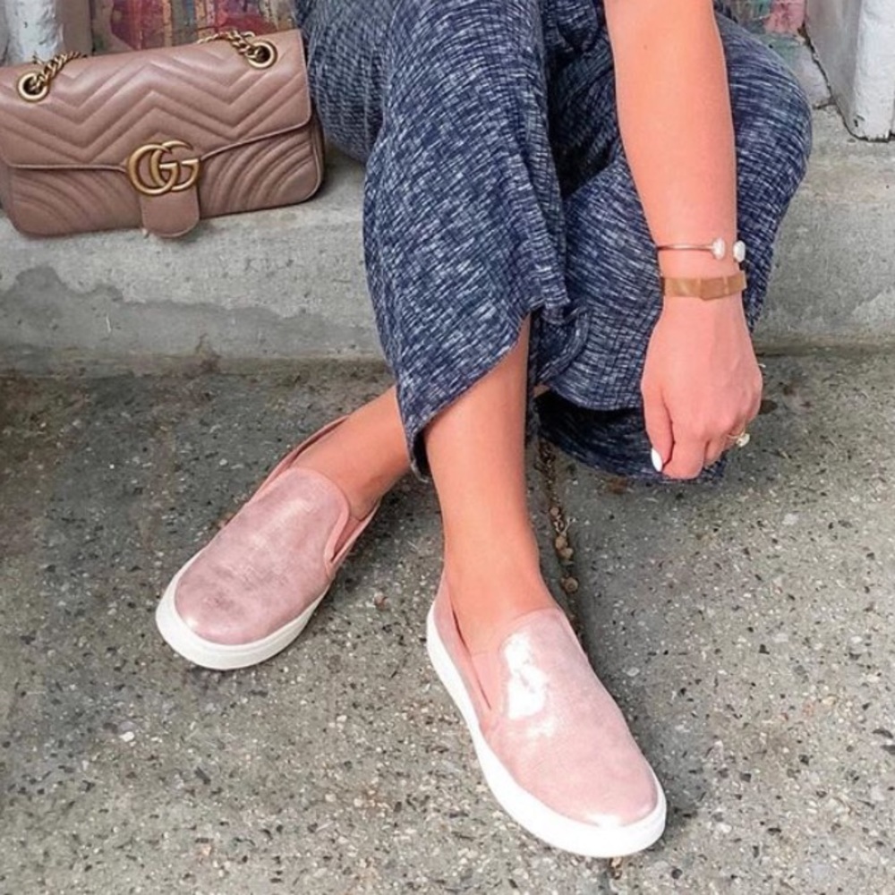 Sofft Shoes Rose Gold Slip On Sneakers